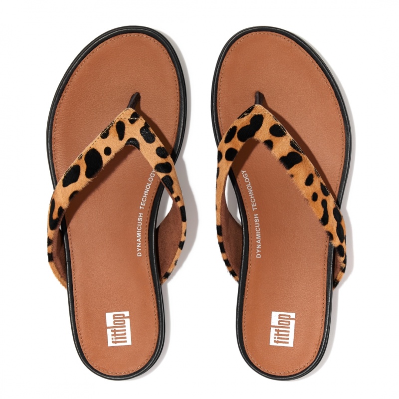 Women's Fitflop Gracie Leopard Print Flip Flops Leopard | CA-3541872-EA