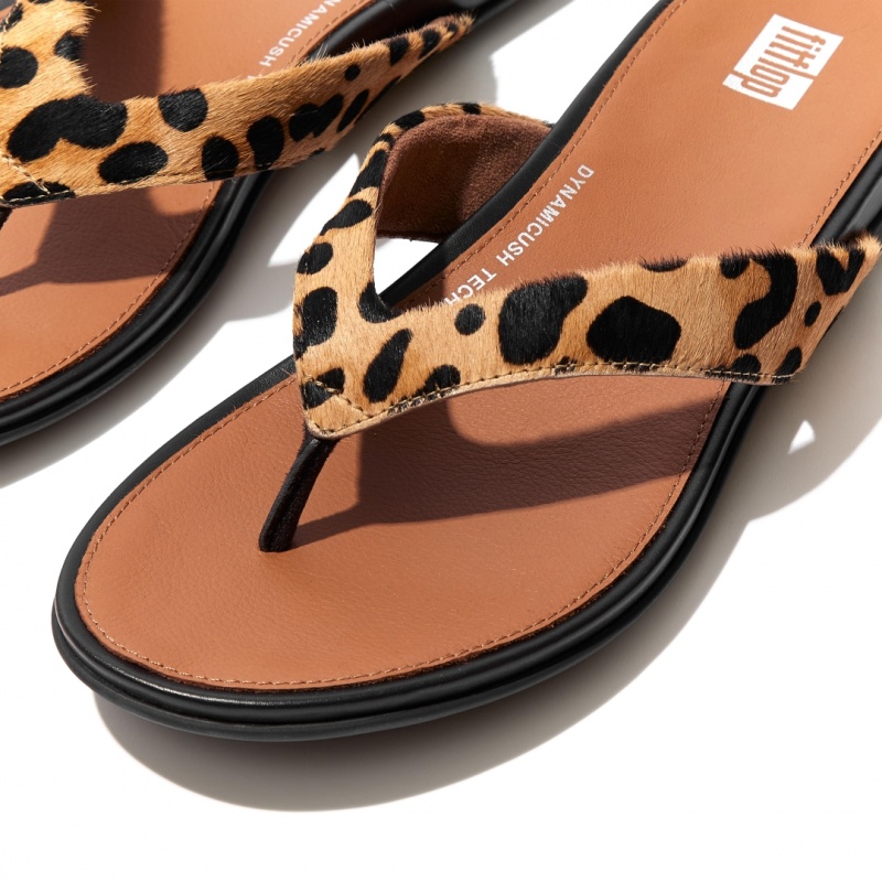 Women's Fitflop Gracie Leopard Print Flip Flops Leopard | CA-3541872-EA