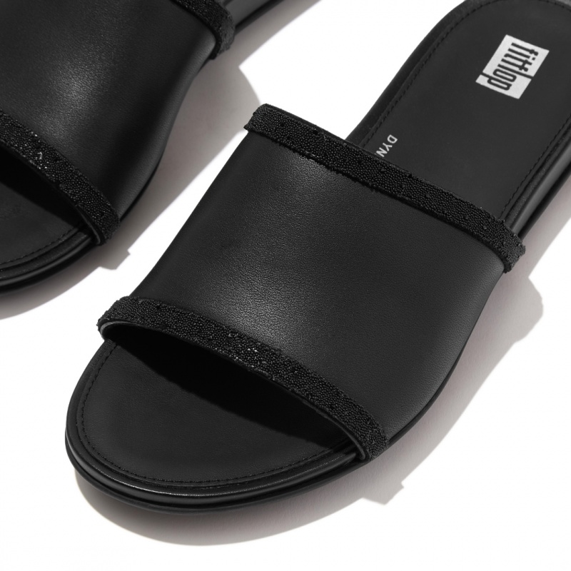 Women's Fitflop Gracie Microfibre Slides Slides Black | CA-1957324-FQ