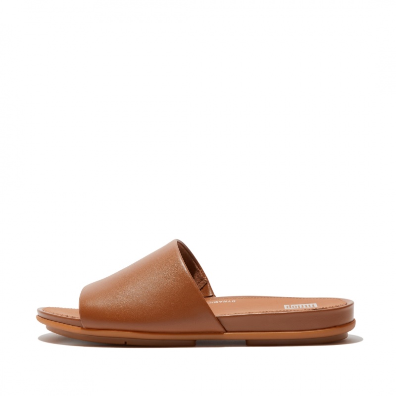 Women\'s Fitflop Gracie Slides Slides Brown | CA-9407581-XN