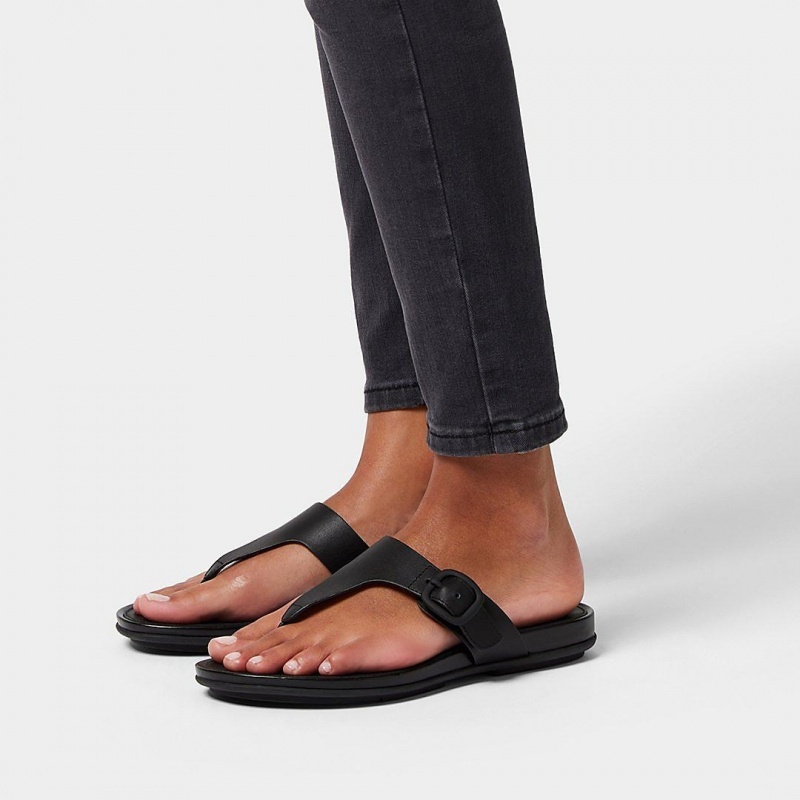 Women's Fitflop Gracie Toe Post Sandals Navy | CA-9174256-YO