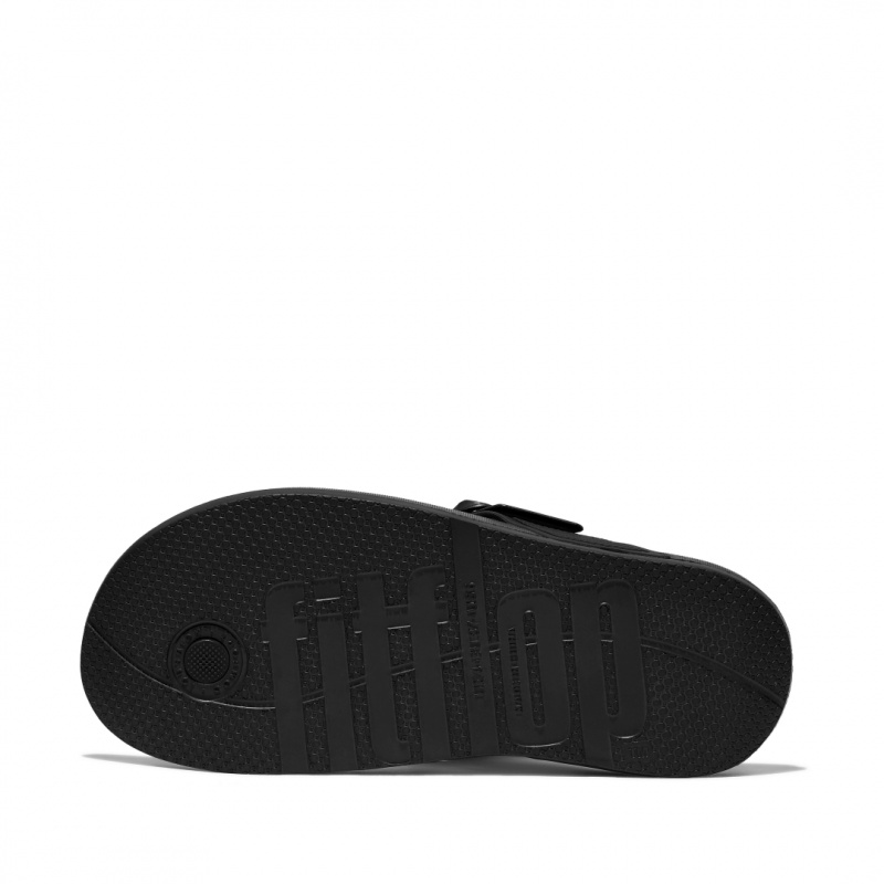 Women's Fitflop Iqushion Adjustable Buckle Flip Flops Black | CA-1756802-WC