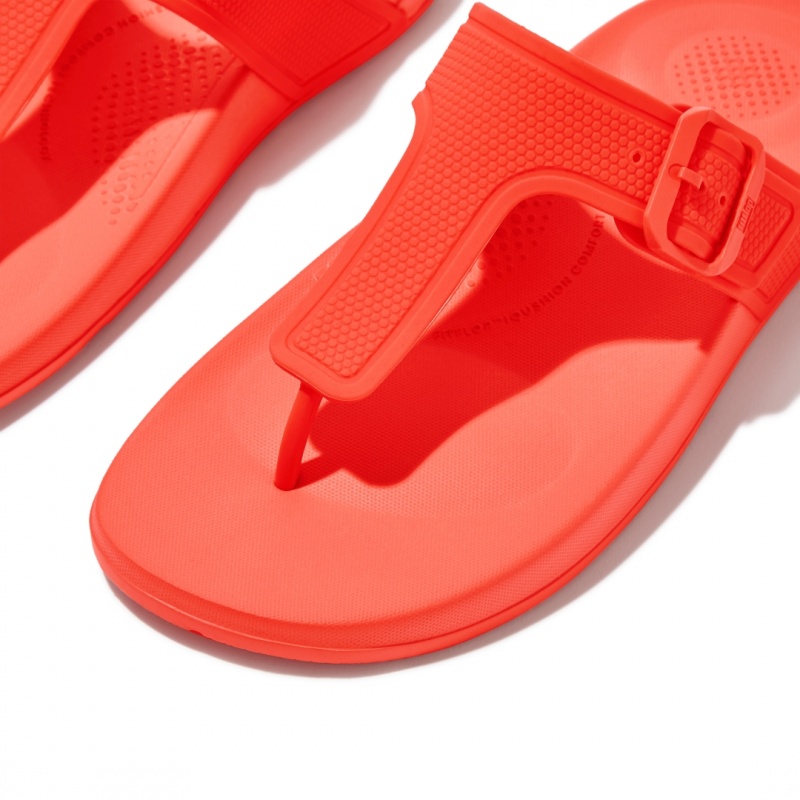 Women's Fitflop Iqushion Adjustable Buckle Flip Flops Flip Flops Orange | CA-1358204-FI