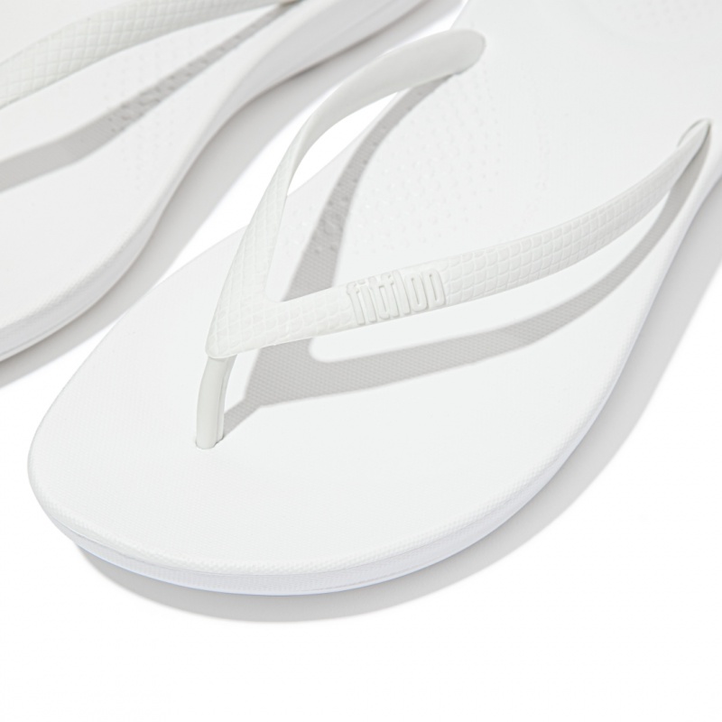 Women's Fitflop Iqushion Ergonomc Flip Flops White | CA-2854730-KB