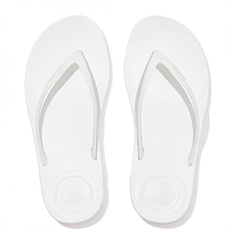 Women's Fitflop Iqushion Ergonomc Flip Flops White | CA-2854730-KB
