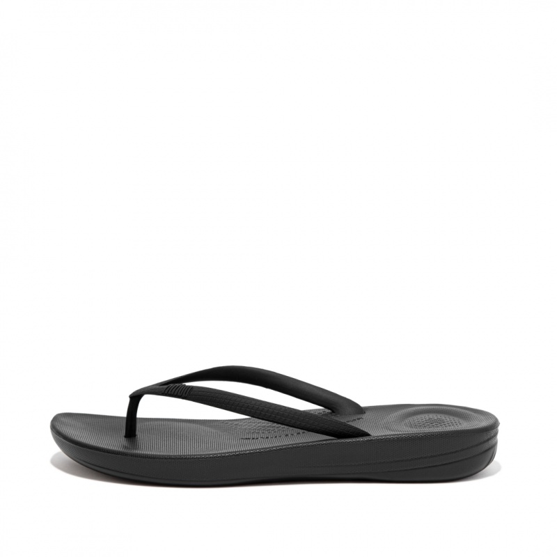 Women\'s Fitflop Iqushion Ergonomc Flip Flops Black | CA-2378650-MP