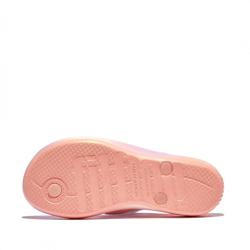 Women's Fitflop Iqushion Snake Embossed Rubber Tpu Flip Flops Pink | CA-6284913-NF