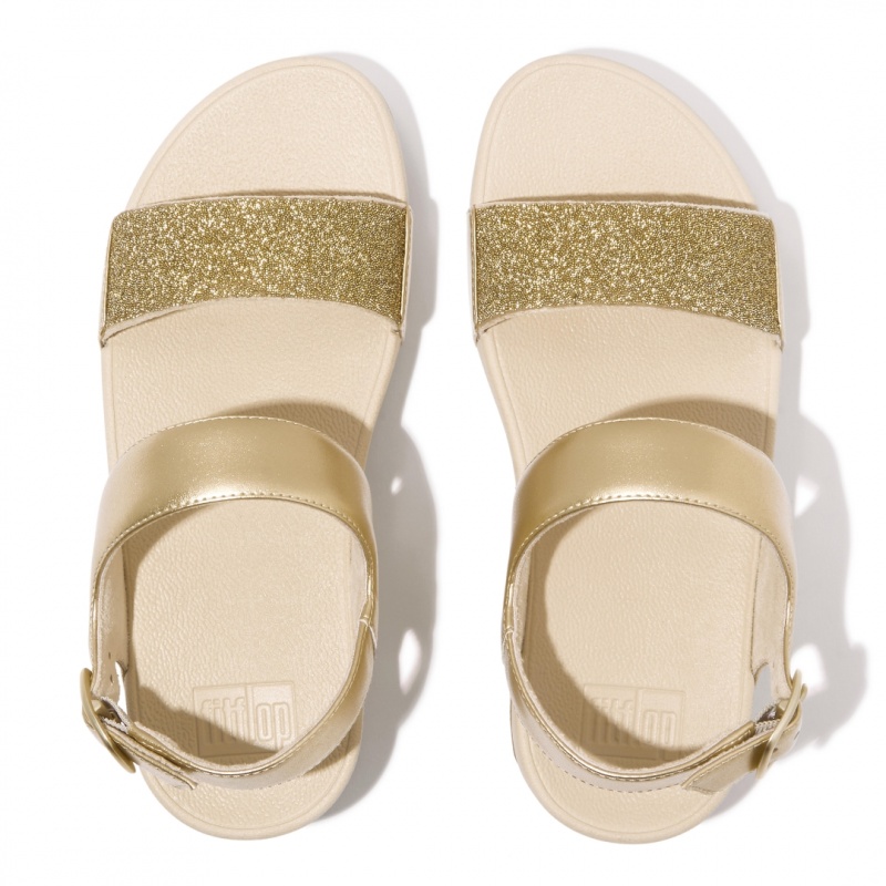 Women's Fitflop Lulu Microfibre Faux Leather (Pu) Back-Strap Sandals Gold | CA-0452618-VS