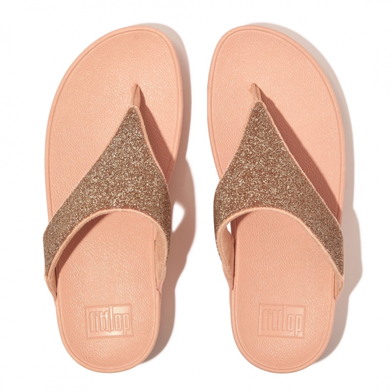 Women's Fitflop Lulu Microfibre Faux Leather (Pu) Thongs Toe-Post Sandals Pink | CA-5621340-KY