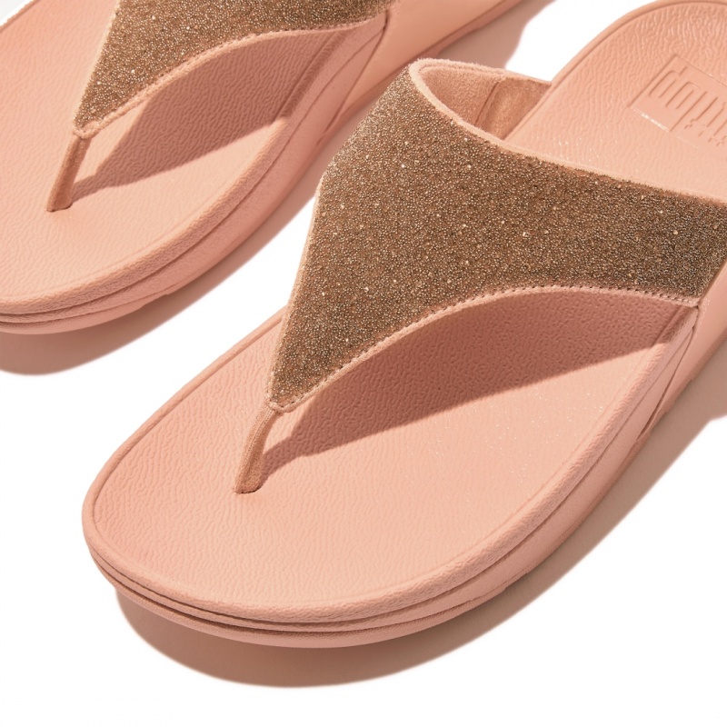 Women's Fitflop Lulu Microfibre Faux Leather (Pu) Thongs Toe-Post Sandals Pink | CA-5621340-KY