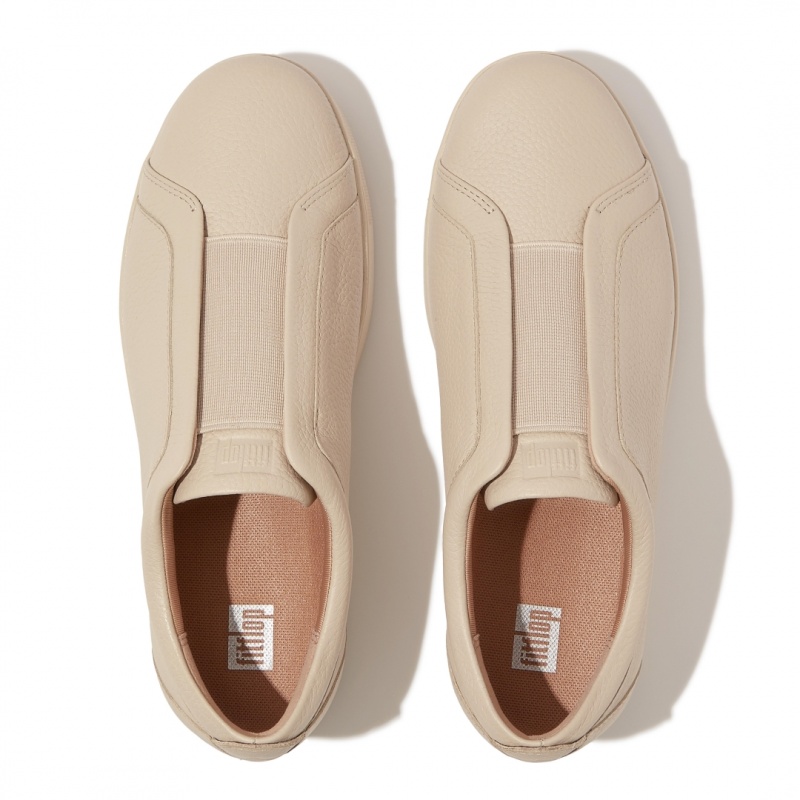 Women's Fitflop Rally Elastic Sneakers Beige | CA-6590812-DY