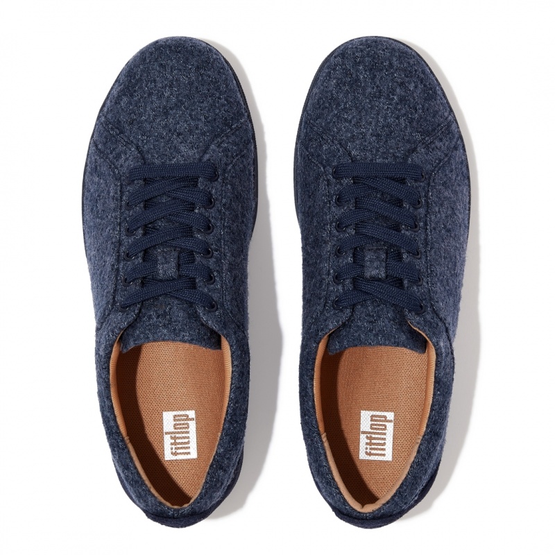 Women's Fitflop Rally Merino Wool Sneakers Navy | CA-9428703-OP