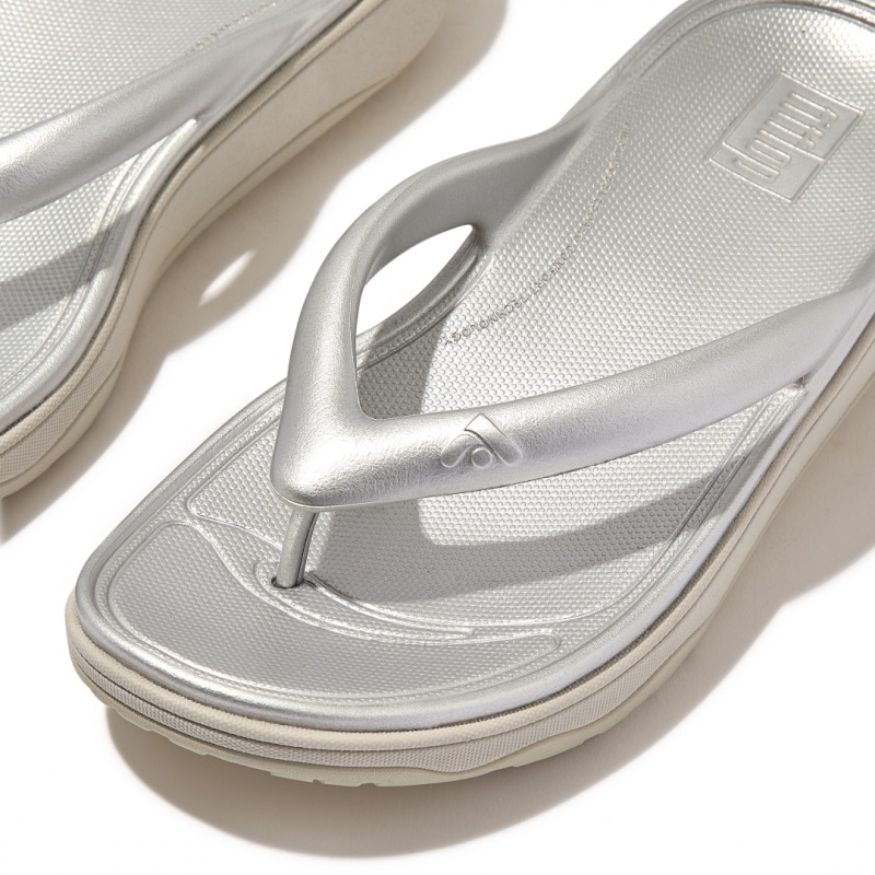 Women's Fitflop Relieff Eva Tpu Thongs Toe-Post Sandals Silver | CA-1489732-UP