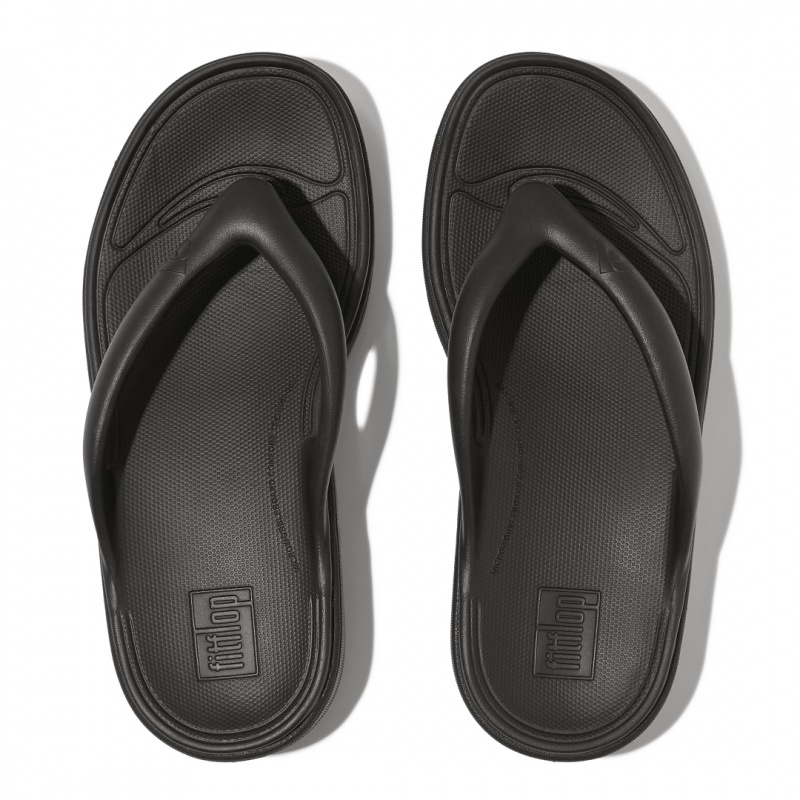 Women's Fitflop Relieff Eva Tpu Thongs Toe-Post Sandals Black | CA-0392476-ZW