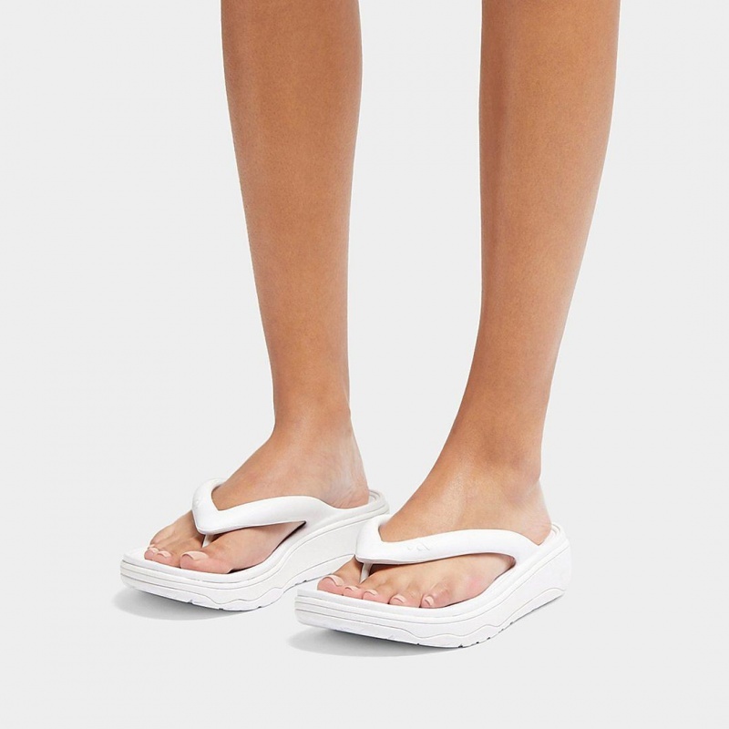 Women's Fitflop Relieff Eva Tpu Thongs Toe-Post Sandals White | CA-3187245-QB