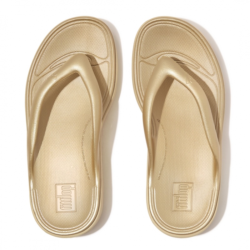 Women's Fitflop Relieff Eva Tpu Thongs Toe-Post Sandals Gold | CA-7391624-LB