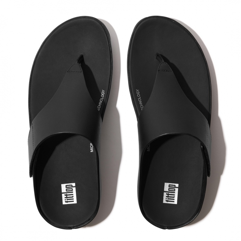 Women's Fitflop Shuv Toe Thongs Thongs Black | CA-1802796-AV