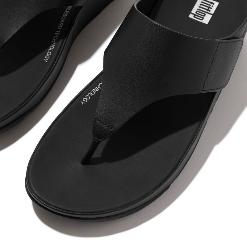 Women's Fitflop Shuv Toe Thongs Thongs Black | CA-1802796-AV