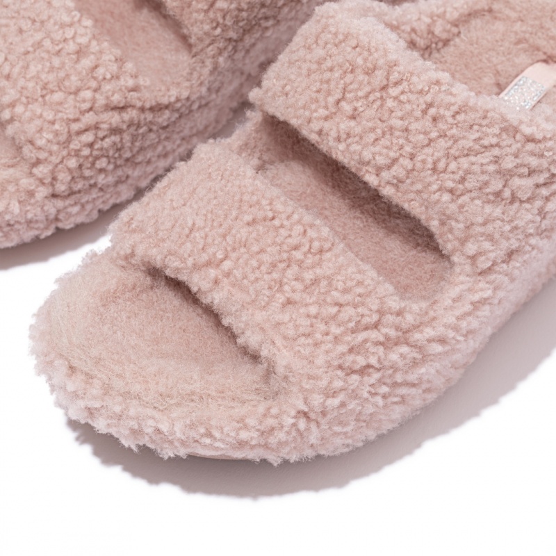 Women's Fitflop Shuv Wool Shearling Slippers Pink | CA-2568413-QP