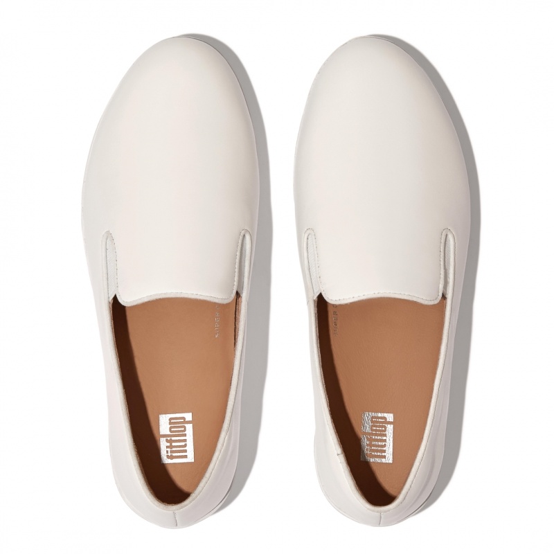 Women's Fitflop Superskate Wipe Clean Loafers White | CA-1570839-FB