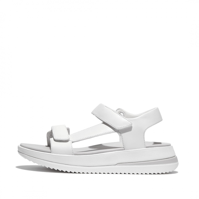 Women\'s Fitflop Surff Back Strap Sandals White | CA-5309146-DC