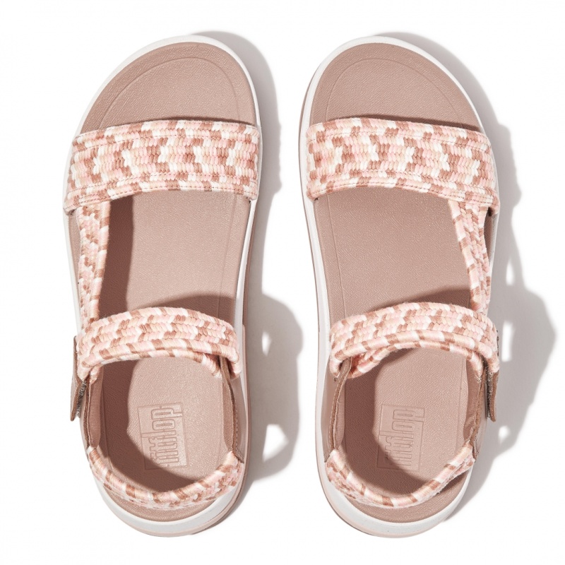 Women's Fitflop Surff Cotton Webbing Back Strap Sandals Beige | CA-9830514-VS