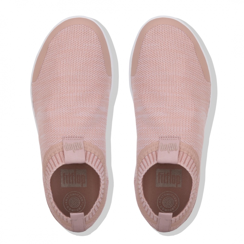 Women's Fitflop Uberknit Nylon Mix Knit Tpu Rubber Sneakers Pink | CA-0256193-FS