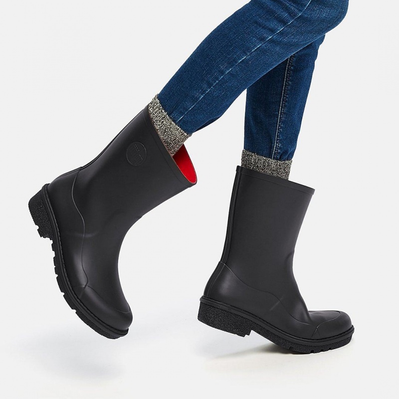 Women's Fitflop Wonderwelly Rain Boots Black | CA-1278935-JQ