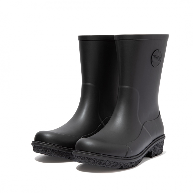 Women's Fitflop Wonderwelly Rain Boots Black | CA-1278935-JQ