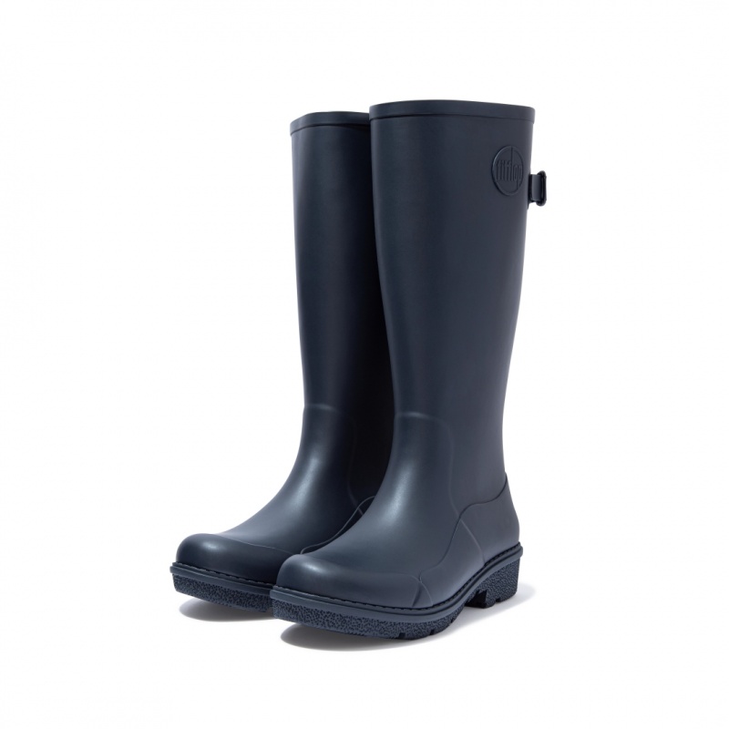 Women's Fitflop Wonderwelly Rubber Boots Navy | CA-2308756-JN