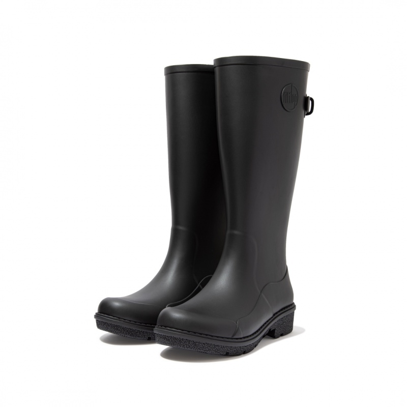 Women's Fitflop Wonderwelly Rubber Boots Black | CA-5201347-JW